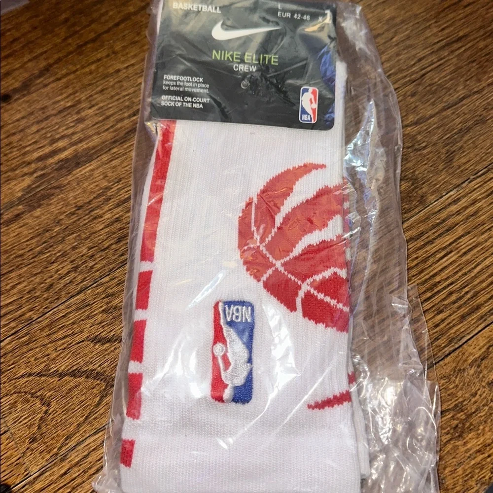 Nike Elite Quick Crew NBA Basketball Sock White Red - NEW - MENS LARGE